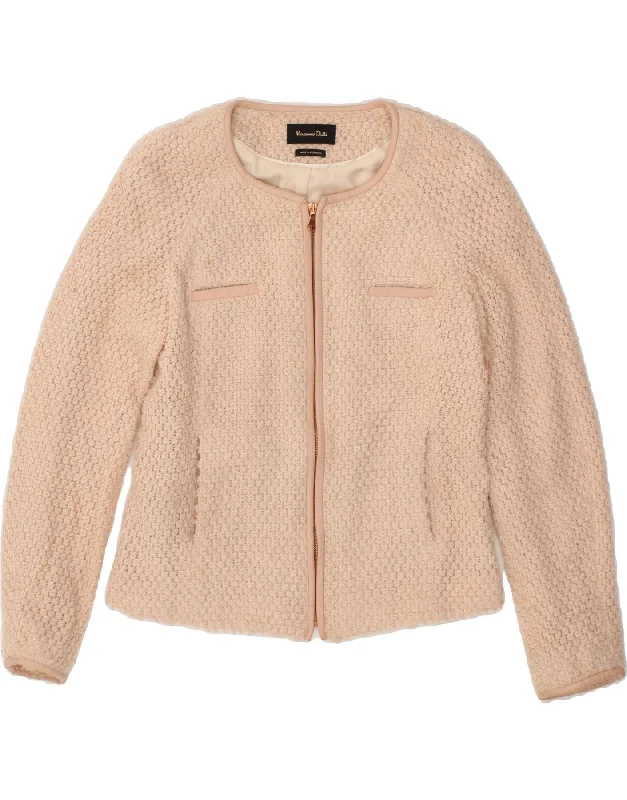 MASSIMO DUTTI Womens Blazer Jacket EU 38 Small Pink Acrylic Quilted Jacket Puffer Jacket Insulated Jacket