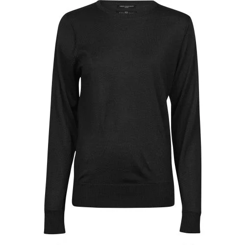 Tee Jays Womens/Ladies Crew Neck Sweatshirt Hoodie with Hem Frayed Vintage Worn