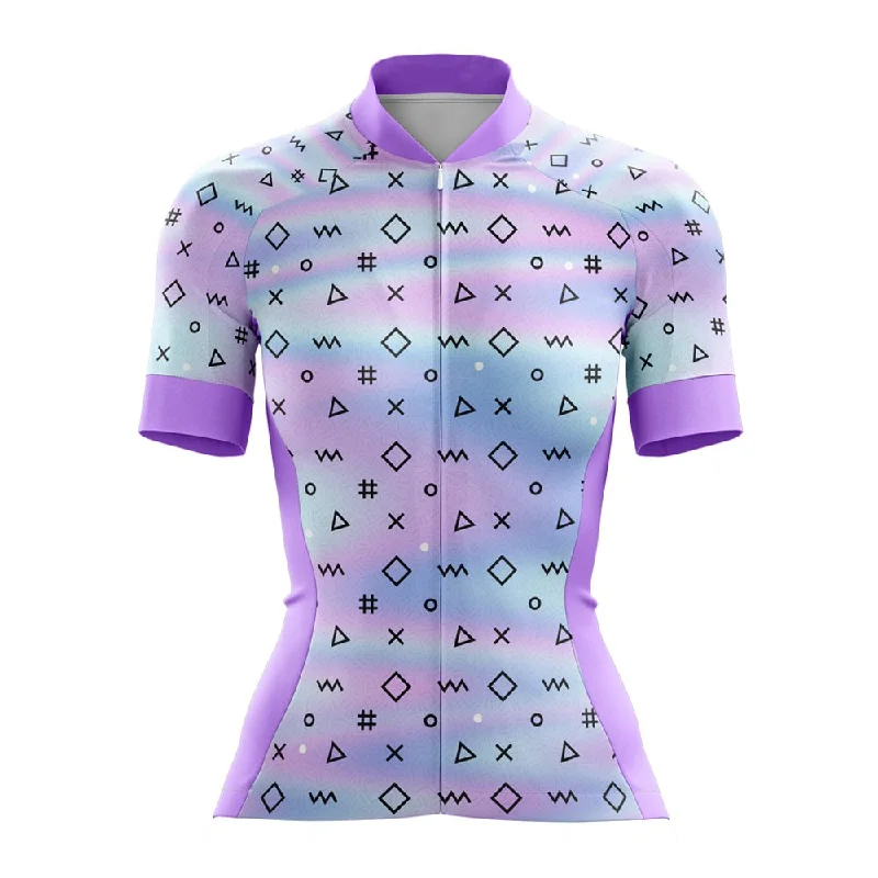 Cosmic Geometry Women's Cycling Jersey Royal Blue Jersey Shirt