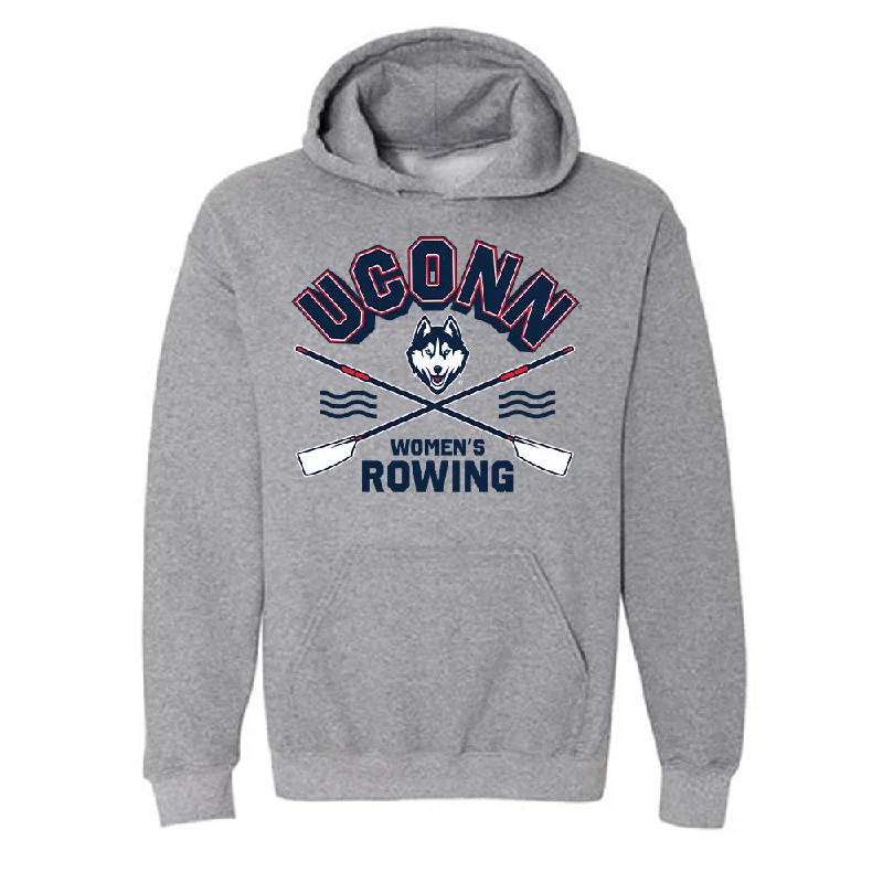 UConn - NCAA Women's Rowing : Megan Donaghy - Sports Shersey Hooded Sweatshirt Hoodie with Snap Buttons Easy Quick