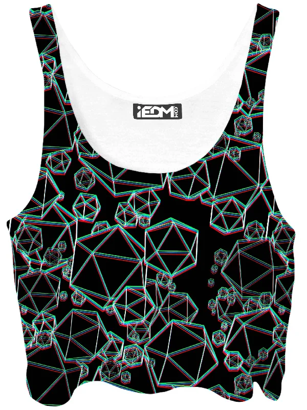 Icosahedron Madness Glitch Crop Top Lace Blend Ribbed Blend Corduroy Blend