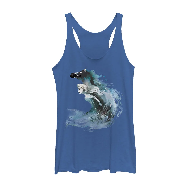 Women's Frozen 2 Elsa Horse Water Spirit Racerback Tank Top mesh tank top