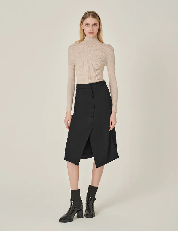 MARYLING Camel Turtleneck Wool Fitted¡¤ Sweater Collared Crew Neck Turtle Neck