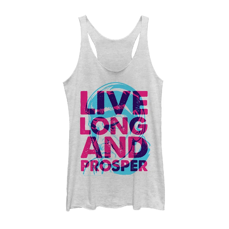Women's Star Trek Spock Live Long & Prosper 3D Racerback Tank Top coral tank top