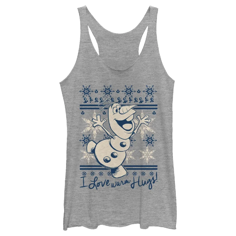 Women's Frozen Christmas Warm Hugs Racerback Tank Top vintage tank top