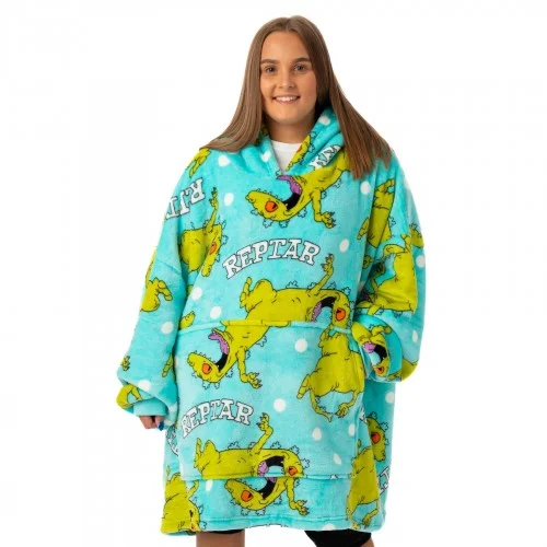Rugrats Womens/Ladies Oversized Hoodie Blanket Hoodie with Raglan Sleeves Sporty Comfortable