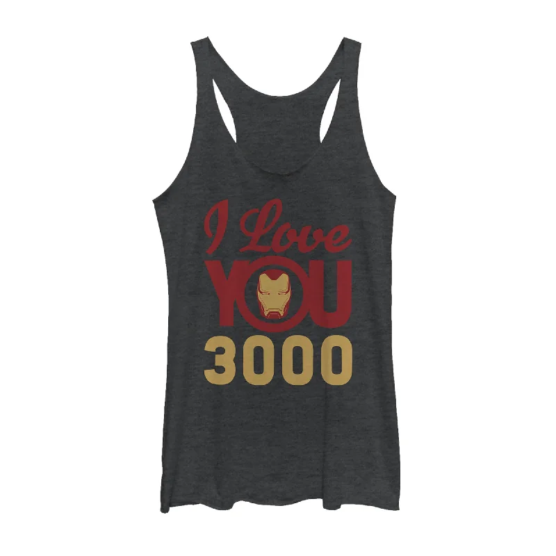 Women's Marvel Iron Man Love 3000 Racerback Tank Top print tank top