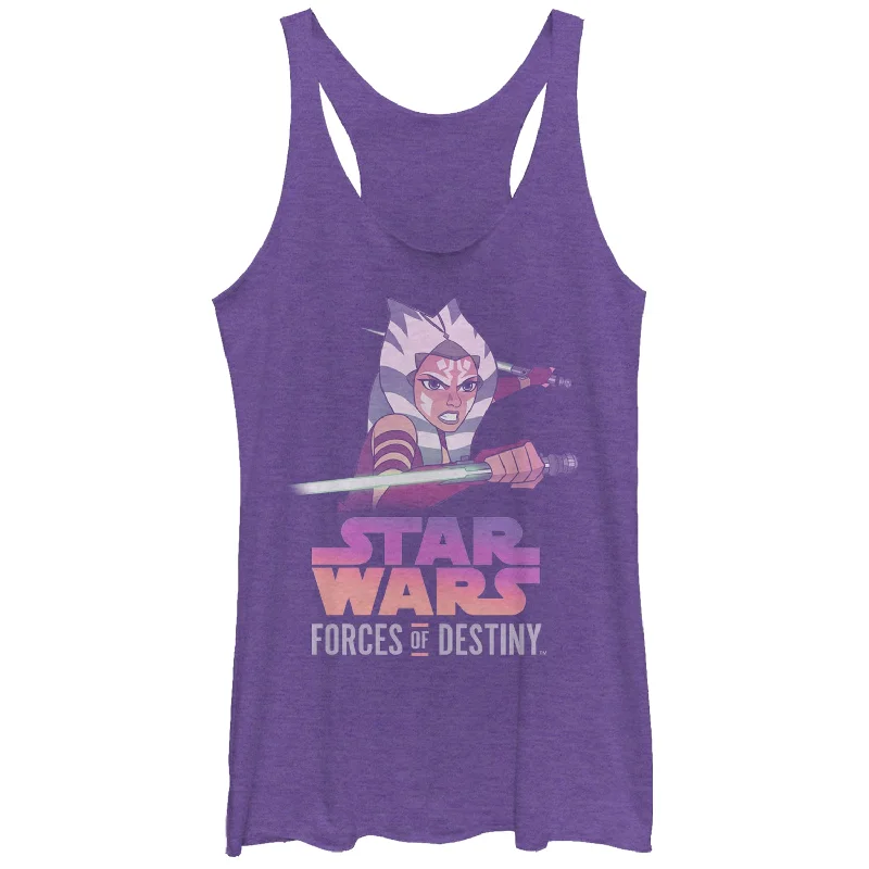 Women's Star Wars: Forces of Destiny Ahsoka Fight Racerback Tank Top adorable tank top