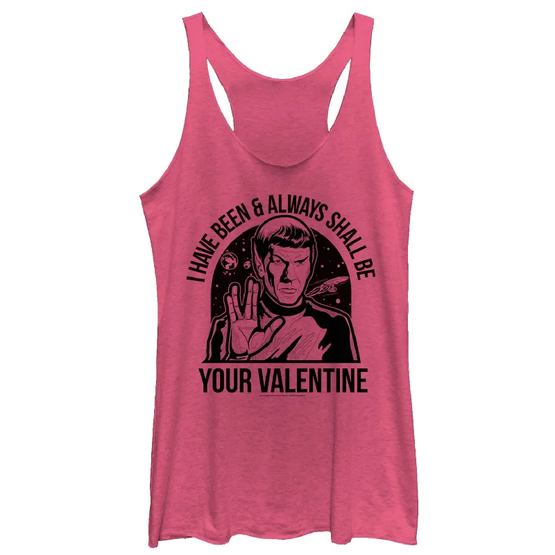 Women's Star Trek: The Original Series Spock Always Shall Be Valentine Racerback Tank Top stylish tank top Women's Star Trek: The Original Series Spock Always Shall Be Valentine Racerback Tank Top stylish tank top