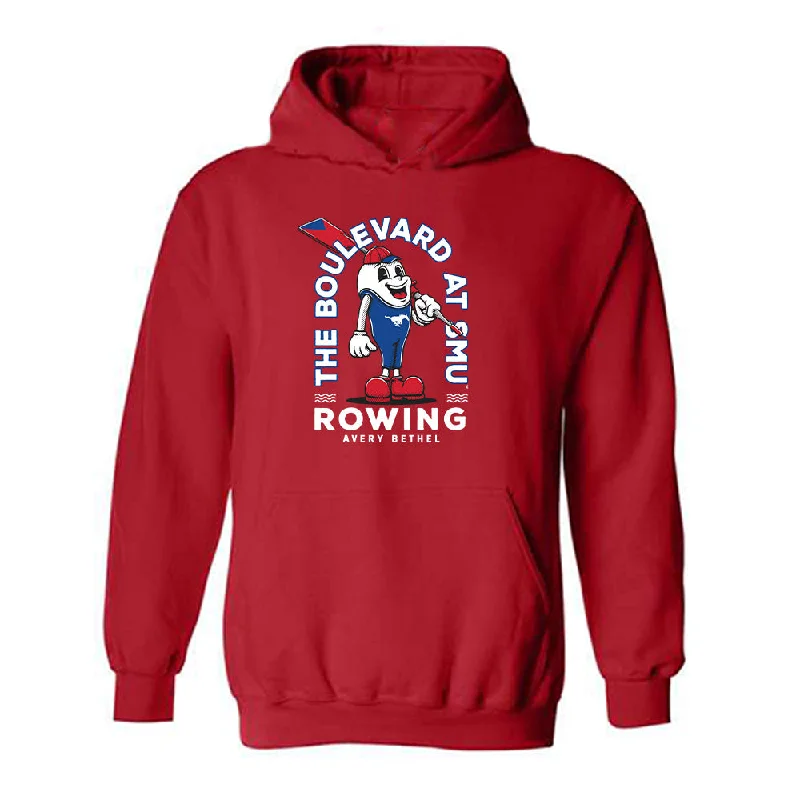 SMU - NCAA Women's Rowing : Avery Bethel - Fashion Shersey Hooded Sweatshirt Hoodie with Cropped Fit Short Trendy