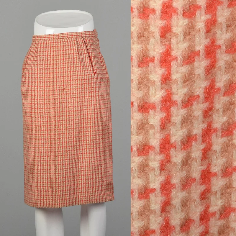 XS 1950s Pink Tweed Pencil Skirt denim skirt fashionable