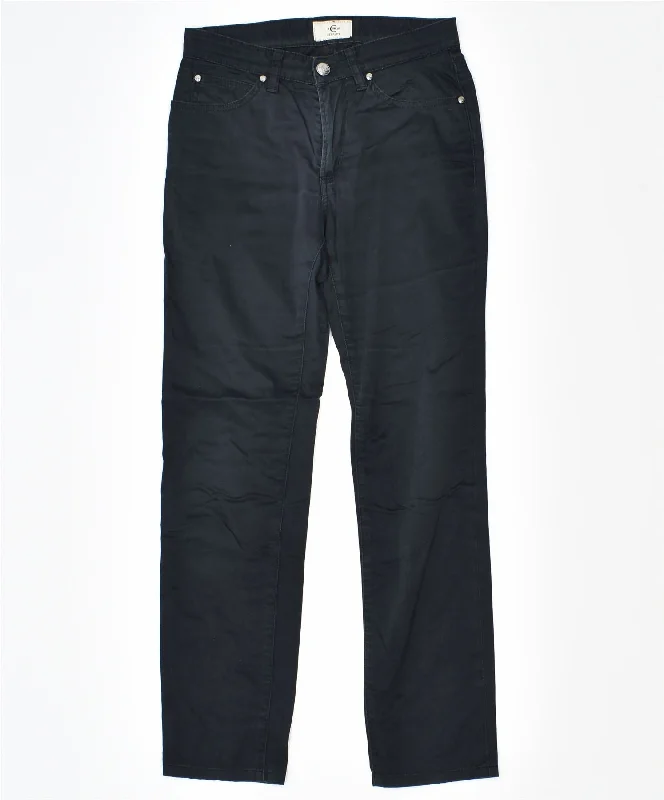 CERRUTI Womens Straight Casual Trousers W25 L27 Black Cotton Trousers Evening Elegant