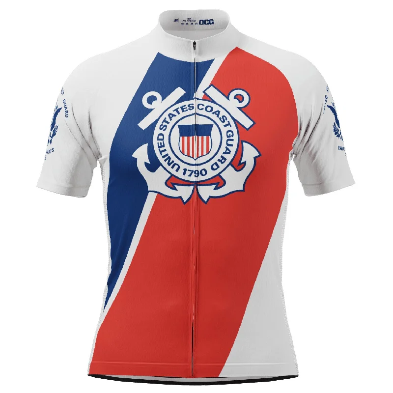 Men's USAF United States Coast Guard Short Sleeve Cycling Jersey Evening Jersey Tee