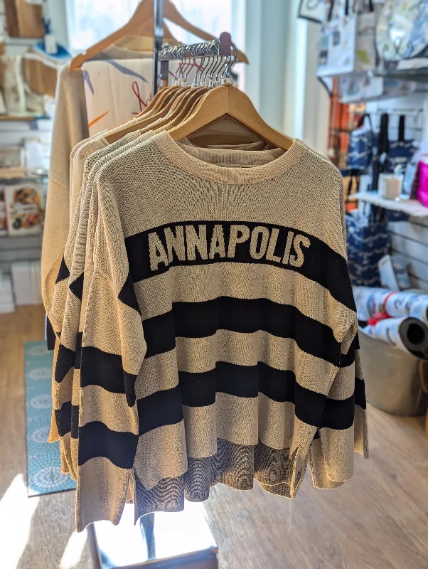 Striped Annapolis Sweater - Navy/Natural Stylish Fashionable Trendy