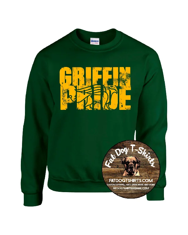 QUEEN OF PEACE-GRIFFIN PRIDE CREW SWEATSHIRT-NEW 2024 Hoodie with Metallic Shiny Futuristic