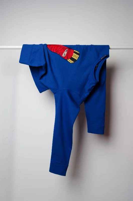 Electric Blue Motif Sweater Terry Terry Cloth Terry Knit
