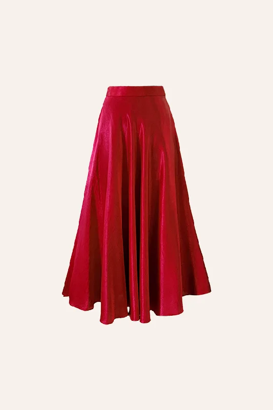 Diana Skirt in Red wool skirt breathable