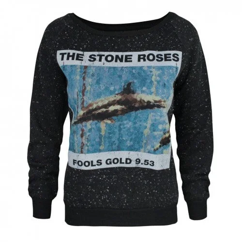Amplified Womens/Ladies Fools Gold The Stone Roses Sweatshirt Hoodie with Ribbed Neckline Snug Warm