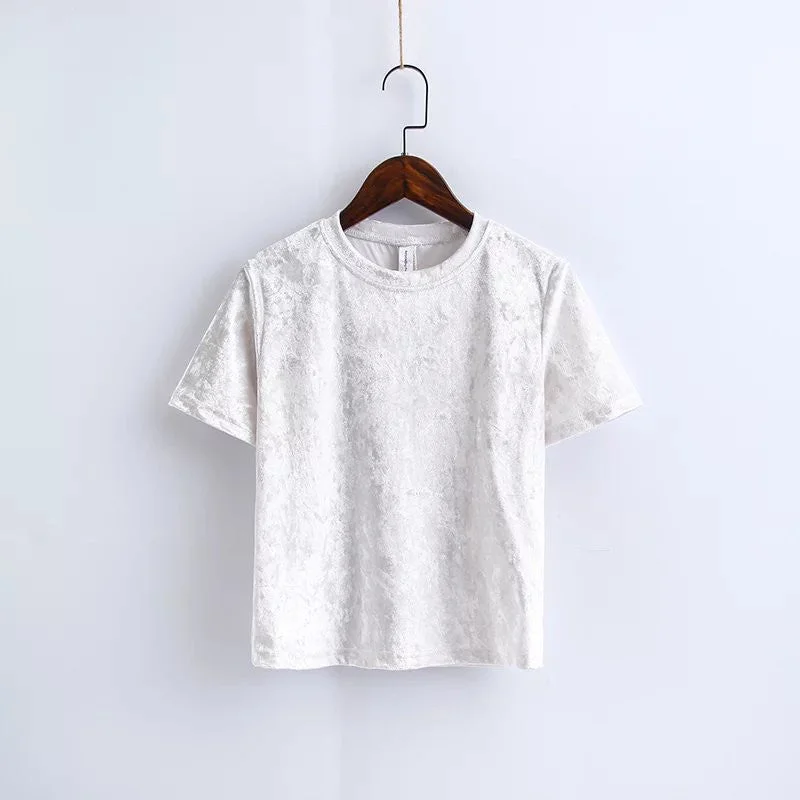 "The Spring Velvet" Women's Crop Top Elasticated Padded Insulated