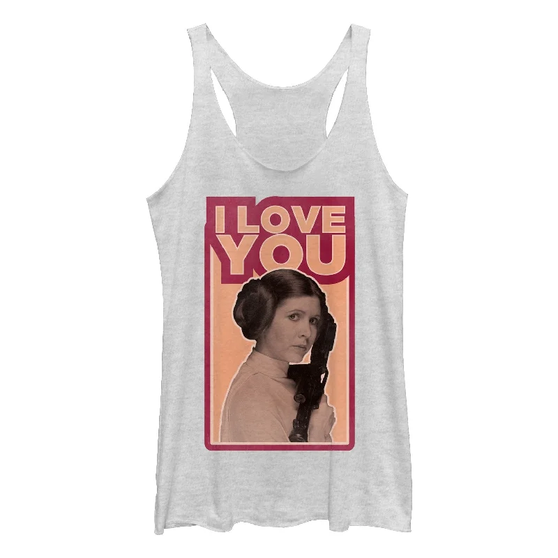 Women's Star Wars Princess Leia Quote I Love You Racerback Tank Top modal blend tank Women's Star Wars Princess Leia Quote I Love You Racerback Tank Top modal blend tank
