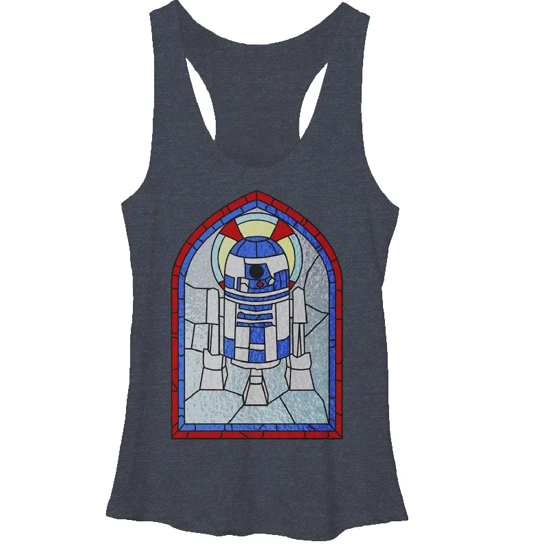 Women's Star Wars R2-D2 Stained Glass Racerback Tank Top workout tank top