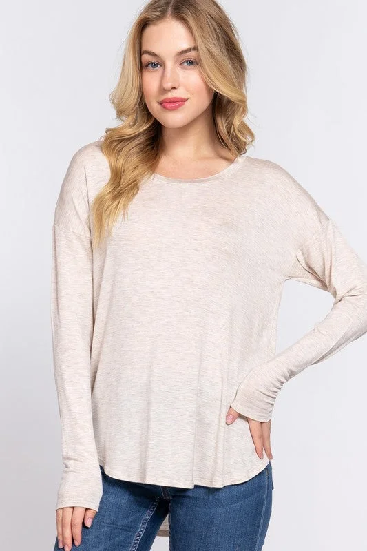 Oatmeal Rayon Jersey Top Royal Blue Jersey Shirt
