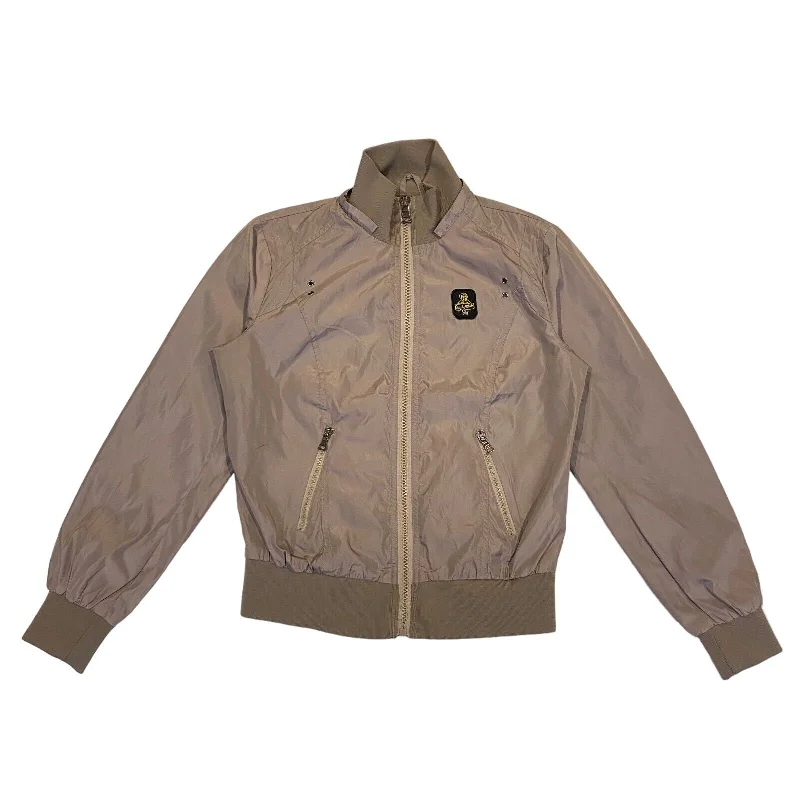 Refrigue Fantast Women's Polyester Jacket | Vintage High End Designer Brown VTG Snapped Jacket Toggled Jacket Drawstring Jacket