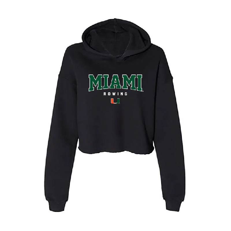 Miami - NCAA Women's Rowing : Abby Evans - Women's Crop Fleece Hoodie Hoodie with Hood Adjustable Protection