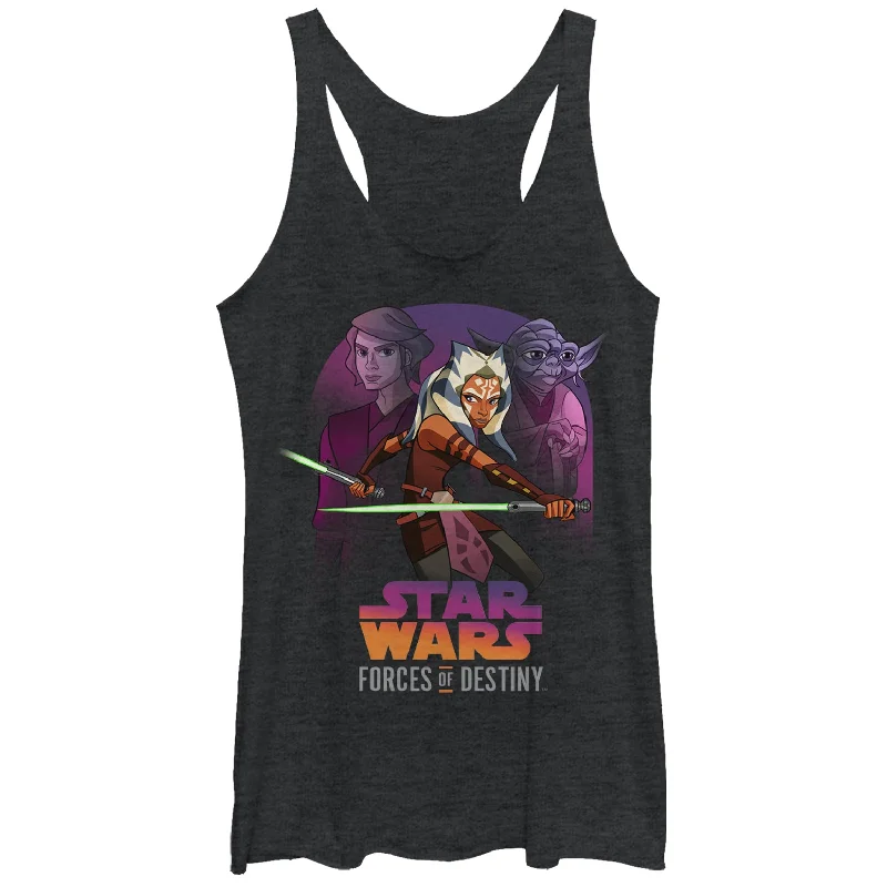 Women's Star Wars: Forces of Destiny Ahsoka Jedi Racerback Tank Top lime green tank