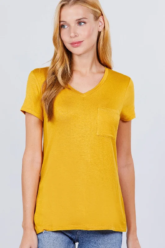 V-neck Rayon Jersey Top Long Sleeve Jersey Tee