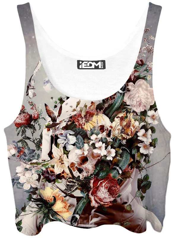 Floral Space Crop Top Anti-Pilling Machine Wash Handmade