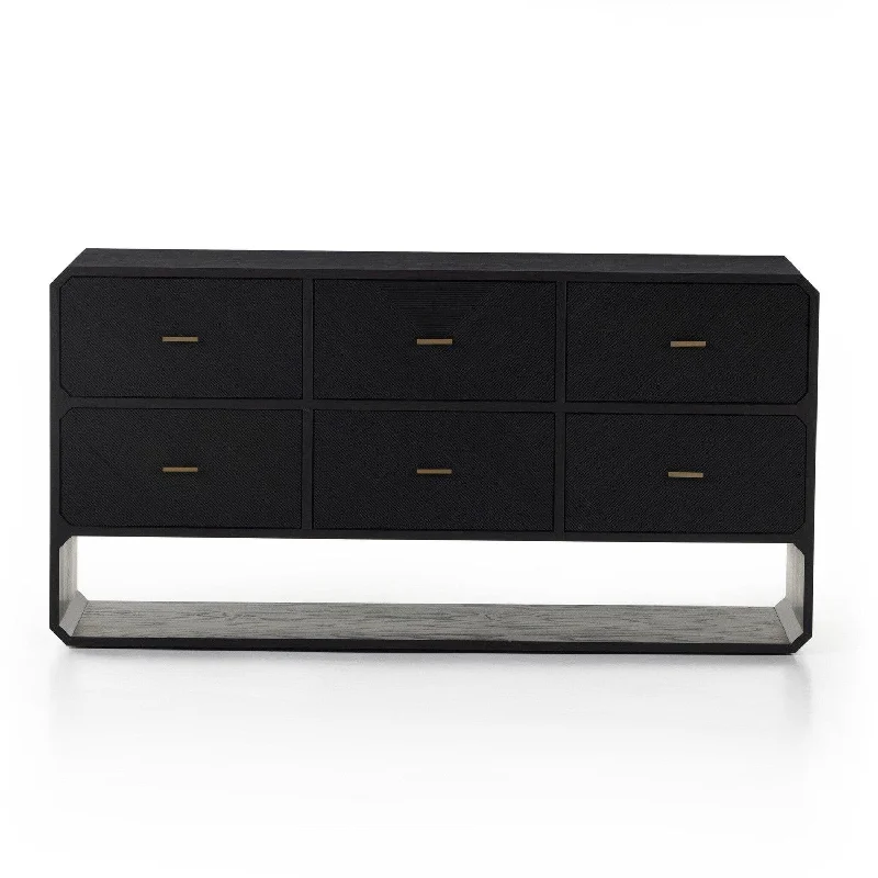 Corinth 6 Drawer Dresser - Black Ash Tunics Print Colorful