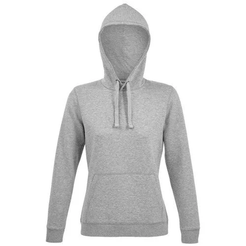 SOLS Womens/Ladies Spencer Hooded Sweatshirt Hoodie with High-Low Hem Asymmetrical Trendy