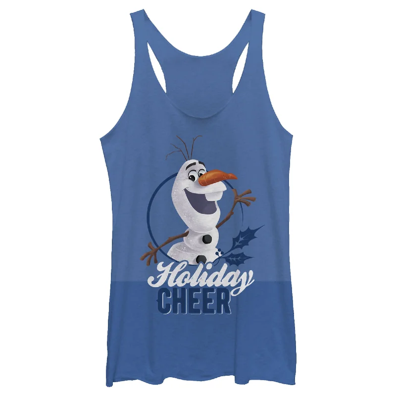 Women's Frozen Olaf Holiday Cheer Racerback Tank Top mesh tank top