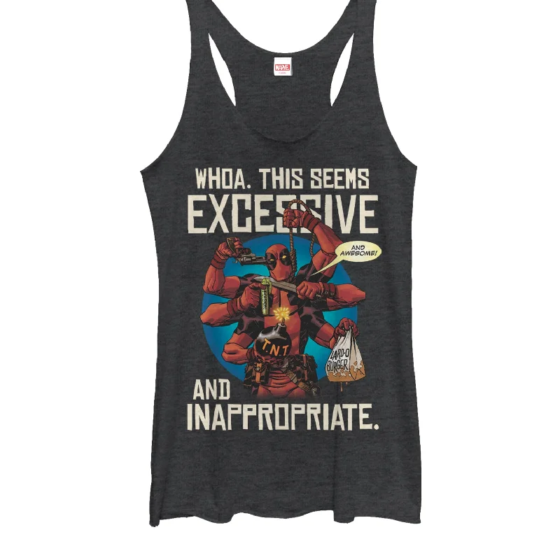 Women's Marvel Deadpool Excessive Behavior Racerback Tank Top trendy tank top