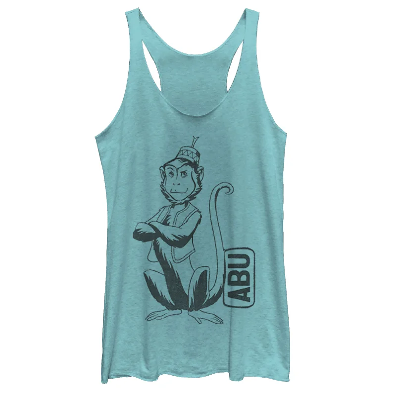 Women's Aladdin Cartoon Abu Profile Racerback Tank Top yoga tank top