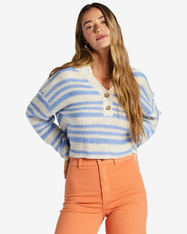 Make Way Sweater - Outta The Blue Chenille Blend Fleece Blend Nylon Blend