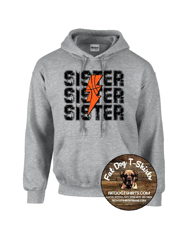 BASKETBALL SISTER HOODIE-NEW 2024 Hoodie with Distressed Vintage Worn