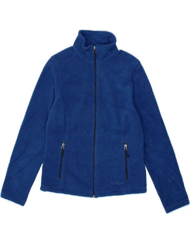 L.L.BEAN Womens Fleece Jacket UK 6 XS Blue Polyester Trench Coat Raincoat Waterproof Jacket