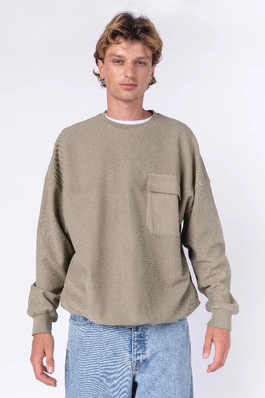 Philly Worker Sweatshirt - Sage Loopback - Final Sale Hoodie with Crew Neck Simple Timeless