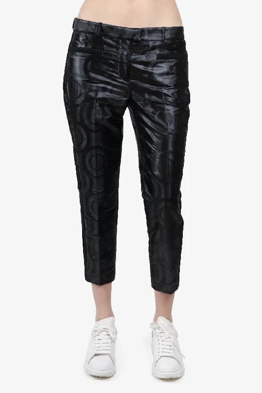 Versace Black Patterned Trousers Size 38 Trousers Cargo Utility