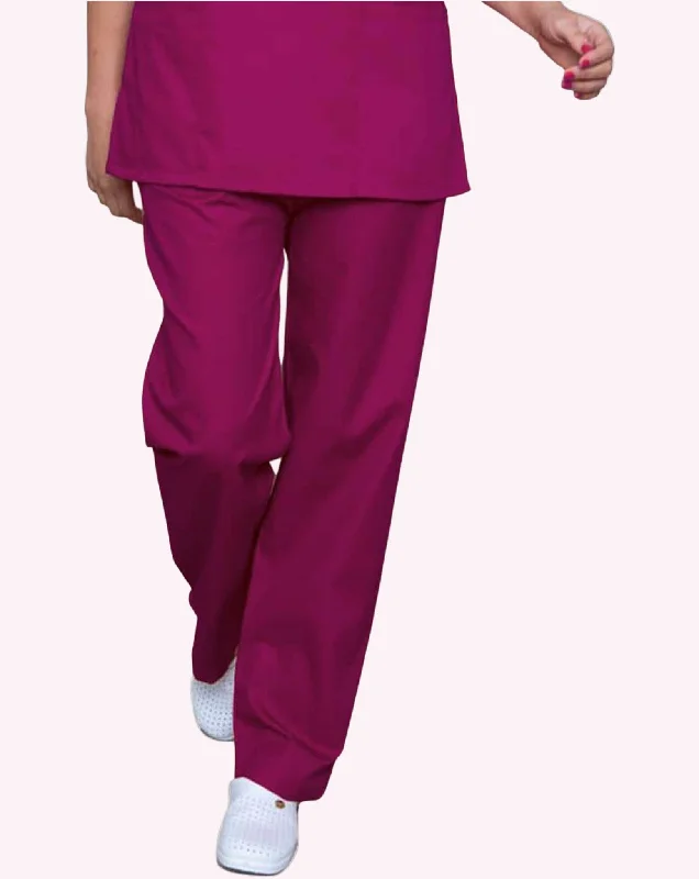 Mawson Wine Classic Unisex Scrub Trousers (in Polycotton) Trousers Flared Retro