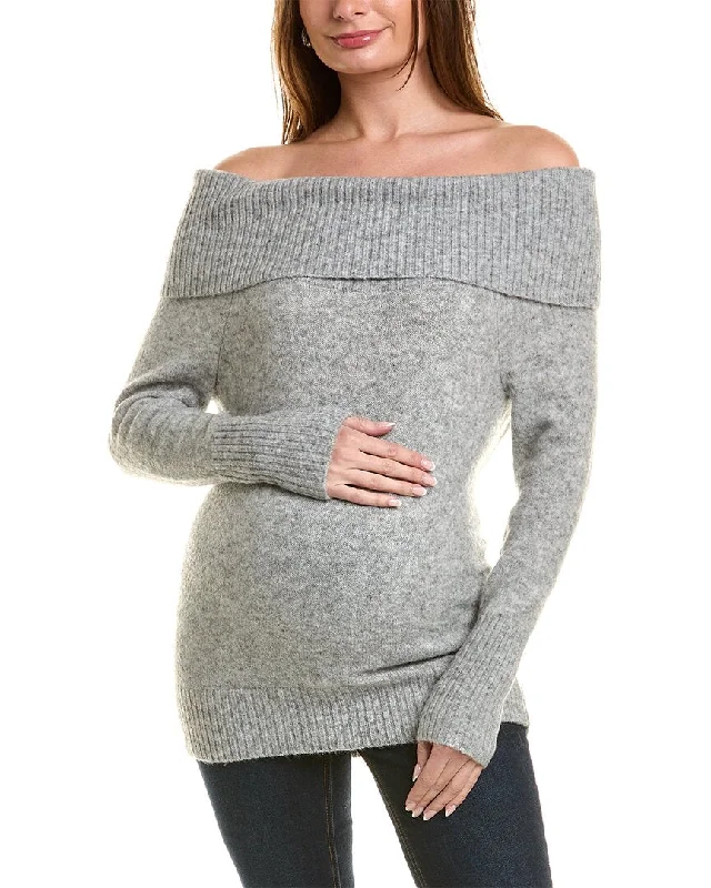 HATCH Maternity The Amber Sweater Herringbone Houndstooth Plaid