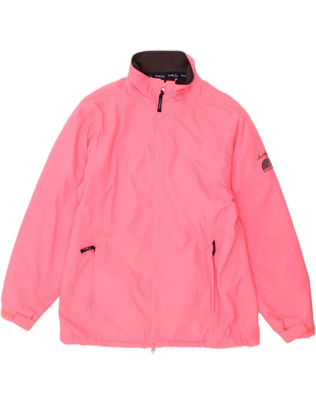 JACK MURPHY Womens Windbreaker Jacket UK 14 Large Pink Nylon Bomber Jacket Anorak Windbreaker