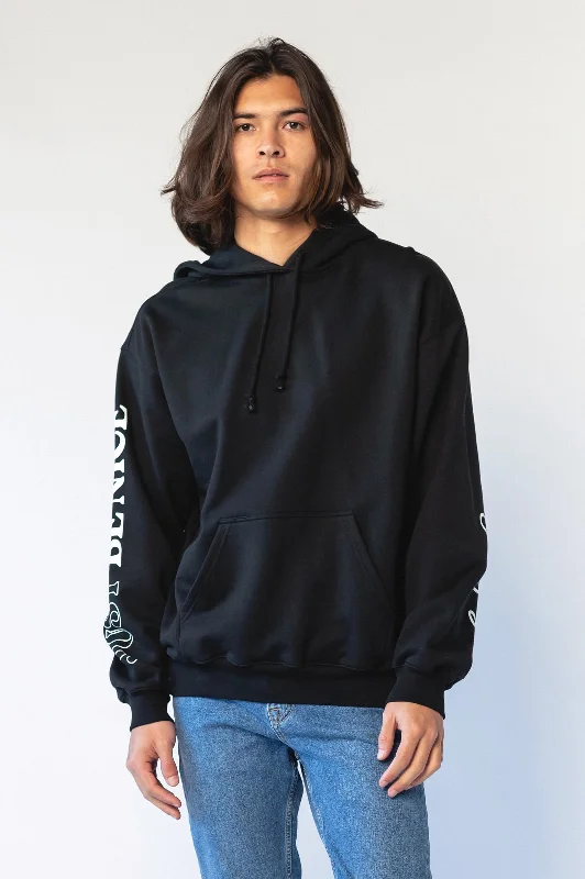 Damien Hoodie Black Swirl Hoodie with Belted Waist Structured Tailored