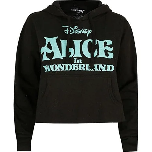 Alice In Wonderland Womens/Ladies Logo Crop Hoodie Hoodie Crop Top Short Trendy