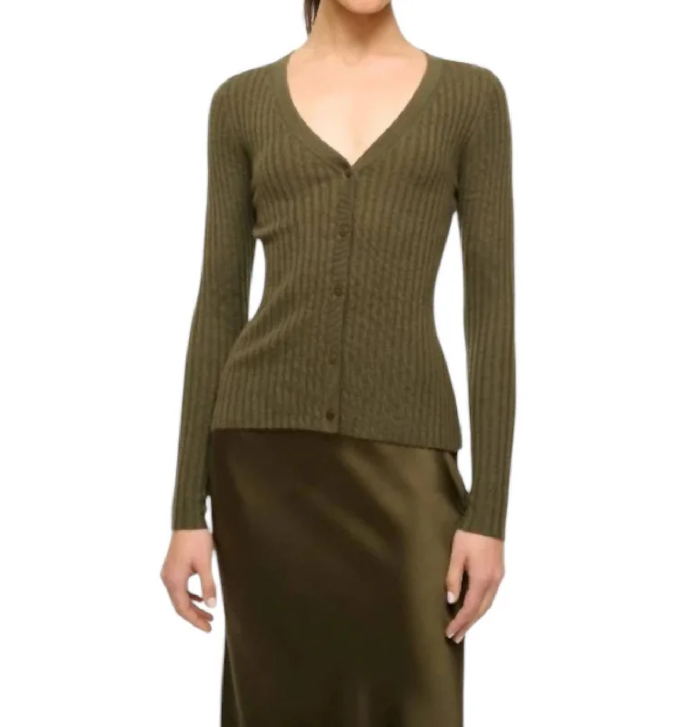 Cargo Cashmere Sweater In Dark Olive Machine Wash Dry Clean Hand Wash