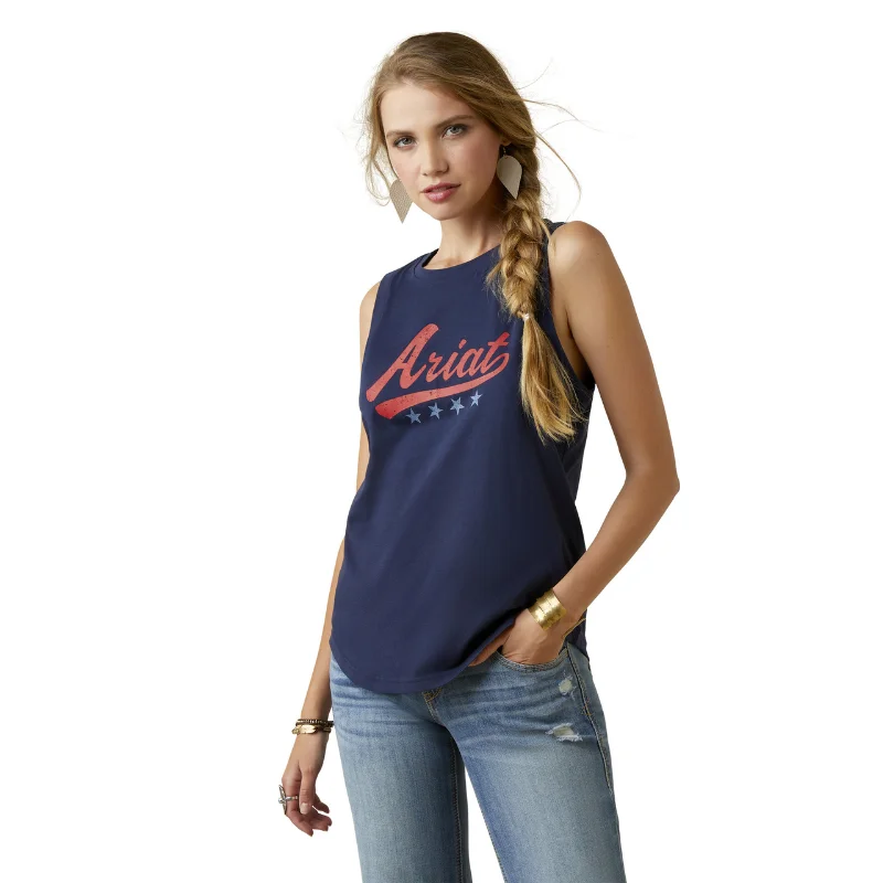 Ariat® Ladies Retro Navy Eclipse Tank Top 10045089 stretchy tank top