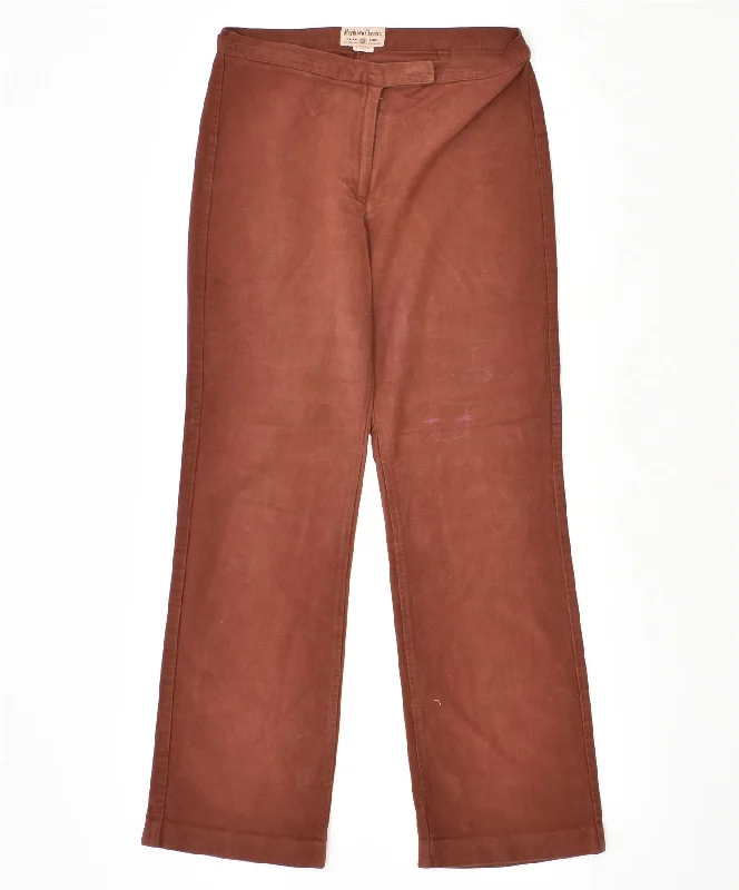 MARLBORO CLASSICS Womens Regular Casual Trousers EU 44 W32 L29 Brown Trousers Low Rise Relaxed