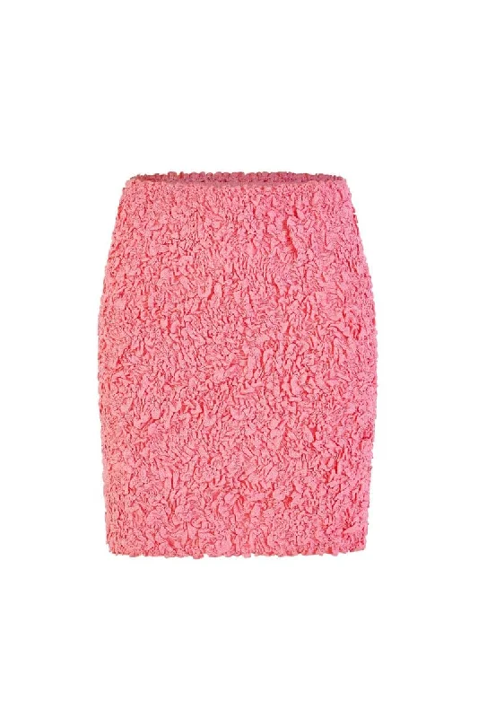 CORAL SMOCKED MINI SKIRT lace skirt delicate